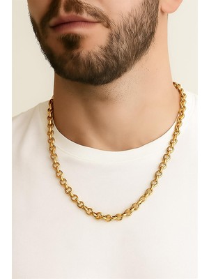 Hsc Bilişim Altın Renk Doc Model Zincir 55 cm Unisex Çelik Kolye