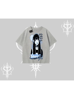Oversize Tshirt Cyber Y2K Anime Girl Street Sound Aesthetic