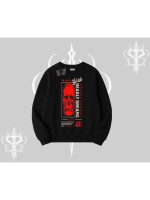 Biskilet Sweatshirt Deadly Dreams Skull Redcore Street Manifest