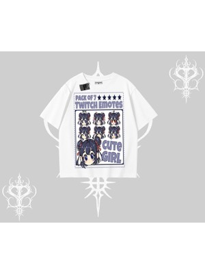 Oversize Tshirt Twitch Emotes Cute Girl Anime Expression