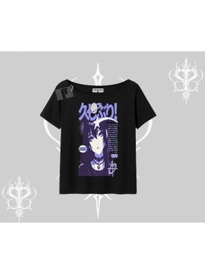 Kayık Yaka Tshirt Neo Tokyo Girl Y2K Street Anime Aesthetic