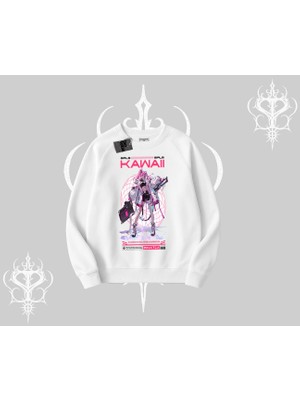 Biskilet Sweatshirt Kawaii Cyberpunk Kız Japon Stil Baskı