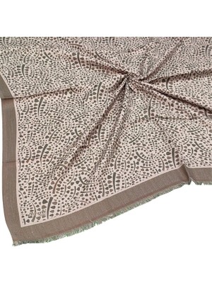 Mim Eşarp ve Şal Ebruli Kışlık Desenli Eşarp 95X95 cm