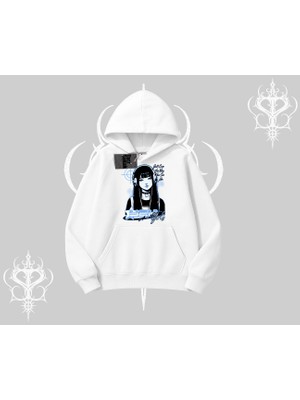 Kapşonlu Sweatshirt Cyber Y2K Anime Girl Street Sound Aesthetic