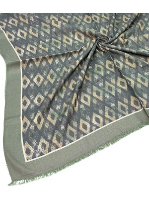 Mim Eşarp ve Şal Ebruli Kışlık Desenli Eşarp 95X95 cm