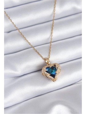 Hsc Bilişim Altın Renk Sf Zincirde Kalp Gezegen Vip Solmaz Kararmaz Çelik Kolye