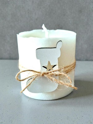 Hsc Bilişim Beyaz Yılbaşı Çorabı Detaylı Yılbaşı Konsepli Beyaz Baton Mum