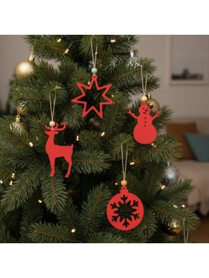 Hsc Bilişim Yilbaşi Ağaci Süsleri̇ Kirmizi 4 Adet