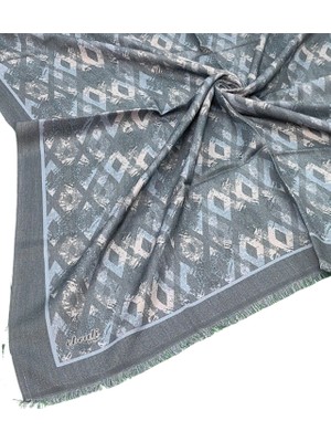 Mim Eşarp ve Şal Ebruli Kışlık Desenli Eşarp 95X95 cm