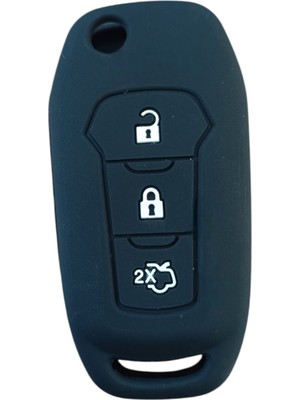 LTG Nova Ford Focus 5 Sustasız Anahtar Uyumlu Silikon Oto Anahtar Kumanda Kabı Kılıf Siyah