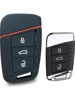 LTG Nova Volkswagen Passat Arteon Tiguan Uyumlu Silikon Oto Anahtar Kumanda Kabı Siyah