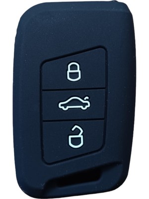 LTG Nova Volkswagen Passat Arteon Tiguan Uyumlu Silikon Oto Anahtar Kumanda Kabı Siyah Sy2