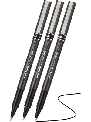 Artlantis Siyah Pilot Kalem UB-155 Micro Deluxe 3 Adet Uniball Pilot Kalem 0.5 mm Roller Uçlu Pilot Kalem Ince Uçlu Likit Mürekkep