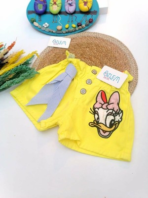 Lilitop Daısy Duck Nakışlı Beli Büzgülü Şort Sarı - 4-5 Yaş