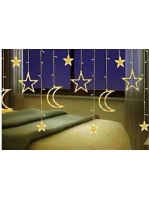 Cotton Soft Ay Yıldız Perde LED Gün Işığı Mz-16-10