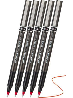 Artlantis Kırmızı Pilot Kalem UB-155 Micro Deluxe 5 Adet Uniball Pilot Kalem 0.5 mm Roller Uçlu Pilot Kalem Ince Uçlu Likit