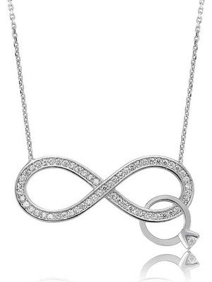 Stumbanng 925 Ayar Gümüş Sonsuzluk Tektaş Kadın Gümüş Kolye