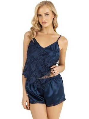 Arias Closet Lacivert Saten Şort Takımı 9204