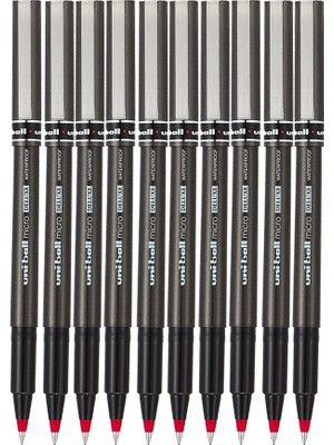 Artlantis Kırmızı Pilot Kalem UB-155 Micro Deluxe 10 Adet Uniball Pilot Kalem 0.5 mm Roller Uçlu Pilot Kalem Ince Uçlu Likit