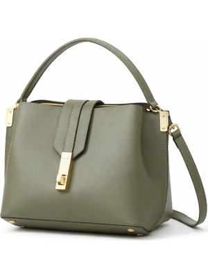 Zerva Queen Haki Kadın El Çantası – Şık Kapaklı Günlük & Özel Gün Omuz ve El Çantası
