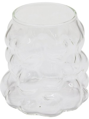 Boncuklu - Boğumlu Cam Bardak 340ML Kahve - Sunum - Meşrubat (5224)