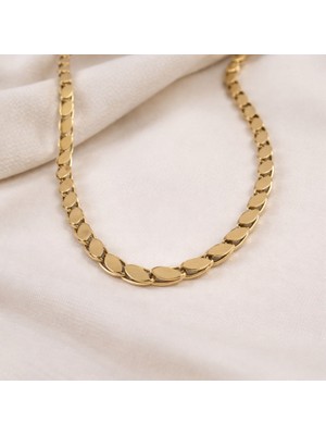 Toz Vintage Forga Oval Halkalı Zincir Altın Renk Şık Tasarım Vintage Retro Bileklik