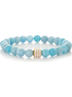 Mk Tasarım Gerçek Mavi Kuvars Taşı Bileklik MKT.1.101.1