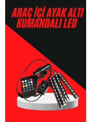 Khi-Zai 12 Ledli Rgb Işıklı Araç Içi Ayak Altı LED Oto Ampul Kumandalı 7 Renk