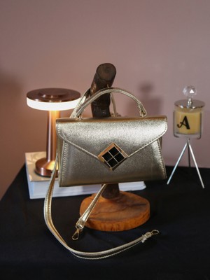 Alvora Geometrik Tokalı Kapaklı Mini El & Omuz Çantası