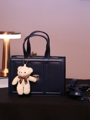 Alvora Pelüş Ayıcık Detaylı Kadın El ve Omuz Çantası