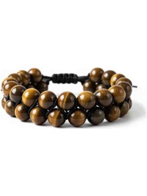 Doğal Kaplangözü Makrome Bileklik, Ayarlanabilir 8 mm Aaa Kalite