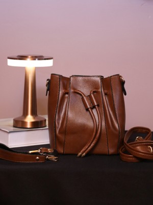 Alvora Bağlama Detaylı Kova Model Kadın El ve Omuz Çantası