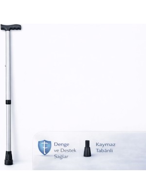 Genel Ayarlı Baston – Alüminyum Yürüyüş Bastonu – Kaymaz Tabanlı – Yaşlı ve Hareket Kısıtlıları Için Denge Destekli – Ergonomik Tutma Saplı Yürüme Bastonu