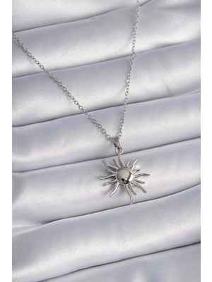 Hatıra Kutusu 316L Çelik Gold Renk Zincir Güneş Figür Kadın Kolye - Lisinya