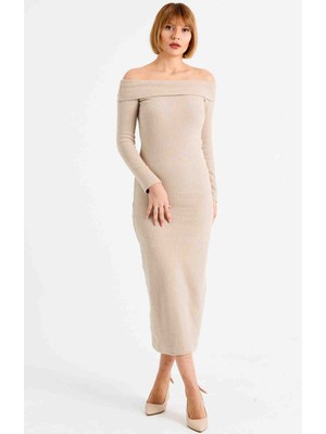 Madonna Yaka Fitilli Elbise