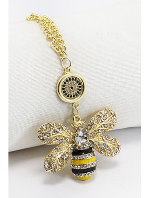 Biuti Parlak Taşlı Nazarlı Taşlı Arı Figürlü Dikiz Ayna Süsü, Yeni Araba Hediyesi