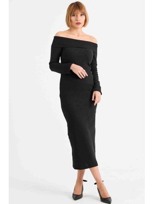 Madonna Yaka Fitilli Elbise