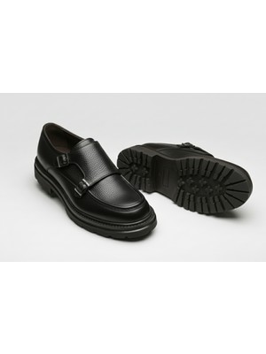 Growish GR0462 Hakiki Floter Deri Çift Tokalı Kalın Eva Taban Italyan Tarz Spor Klasik Ayakkabı