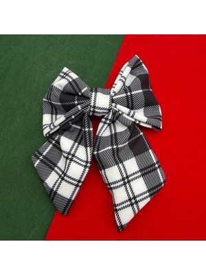 Mare Accessories Kadın Siyah Beyaz Pötikare Fiyonk Toka