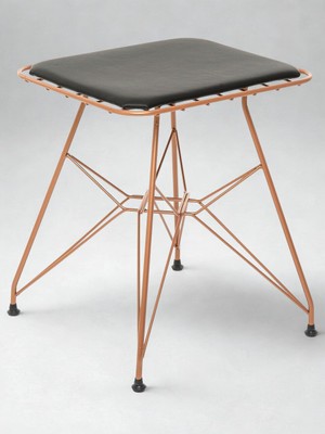 Eşyala. Dikdörtgen Çelik Tel Tabure Minderli (41X34X45 Cm)