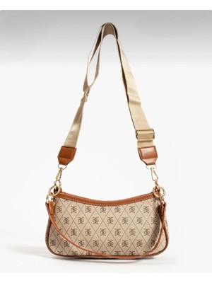 My Vintage Şık Tasarımlı Desenli Baget Çanta Çapraz Askılı Astarlı