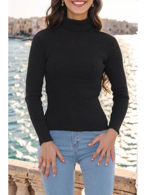 Bosel Balıkçı Yaka Body Siyah