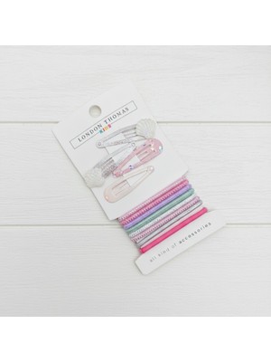 Mare Accessories Kız Çocuk Renkli Çıt Çıt ve Lastik Toka Seti