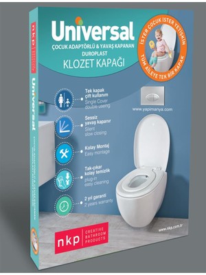 Nkp Üniversal Çocuk Adaptörlü Yavaş Kapanır Klozet Kapağı