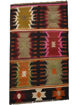 Kilim Antik El Dokuma Cerit Yörükleri Meşhed Iran Yün Kilim 0811 - Yeni - Çok Renkli