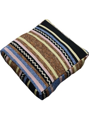 Kilim Antik El Dokuma Dekoratif Puf Köşe Kilim Minderi Kırlent Kılıfı 1113 - Yeni - Çok Renkli