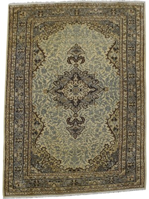 Kilim Antik El Dokuması Göbekli Pastel Uşak Yün Halı 0693 - Yeni - Çok Renkli