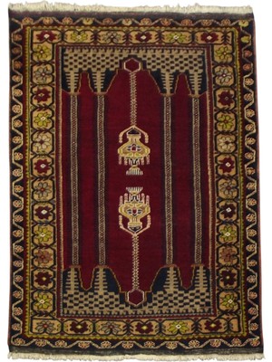 Kilim Antik El Dokuma Çifte Kandilli Kapadokya Yün Halı 0690 - Antika - Çok Renkli