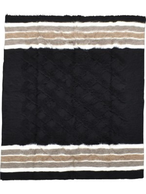 Kilim Antik El Dokuma Çift Kişilik Tiftik Yün Siirt Battaniyesi Kilim 0728 - Yeni - Siyah