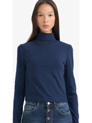 DeFacto Fitted Balıkçı Yaka Modal Uzun Kollu Tişört G5826AX25WN